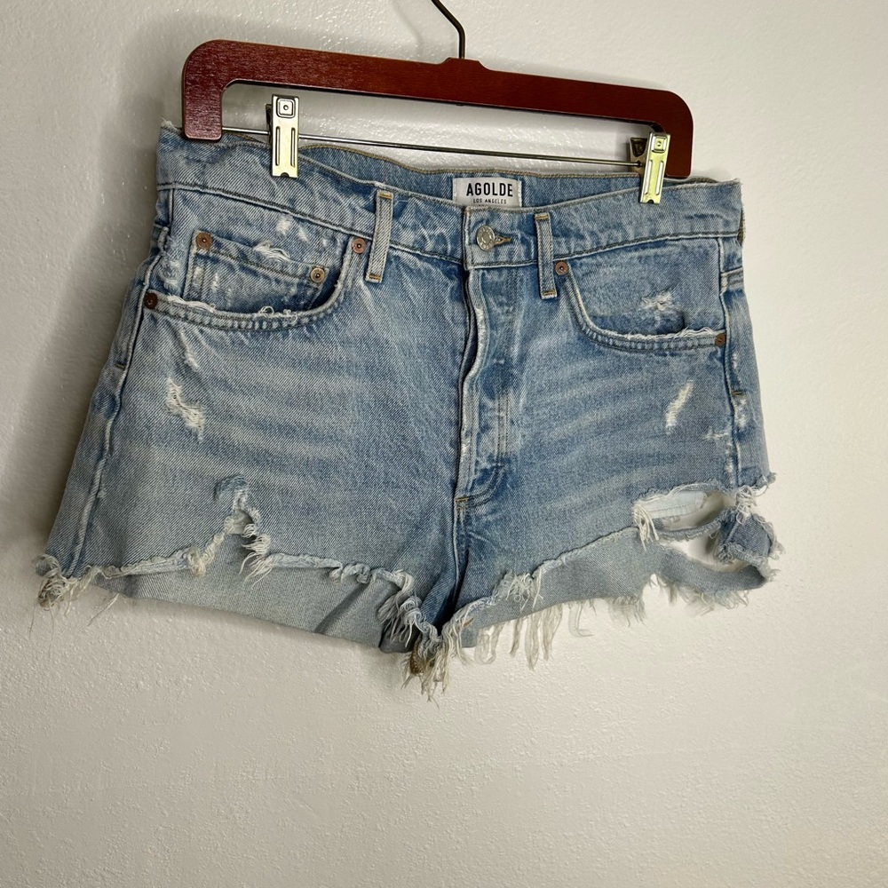 AGOLDE Parker Distressed Cut Off Jean Short 28